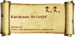 Karácson Kristóf névjegykártya