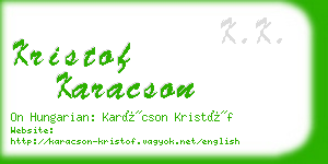 kristof karacson business card